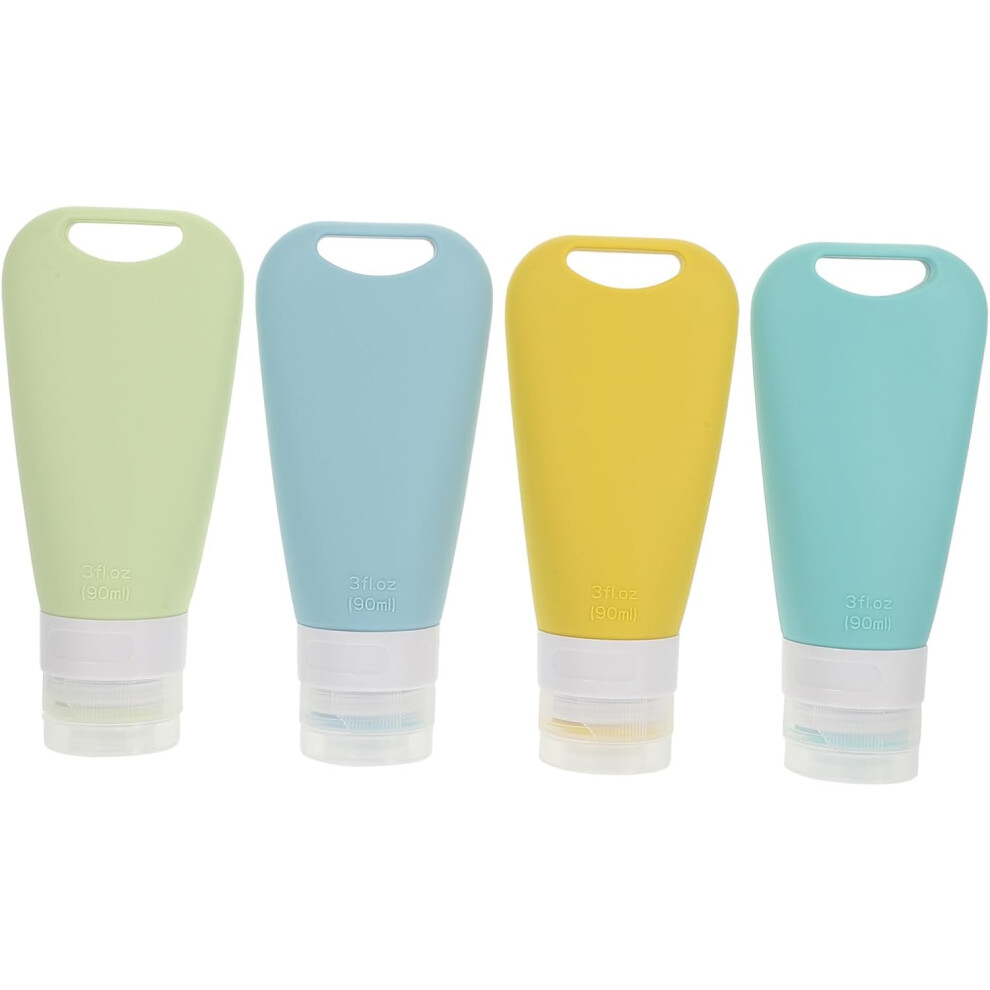 Hkhbjs 4Pcs Refillable Silicone Travel Bottles 90Ml Leakproof Lotion Bottles Portable Design