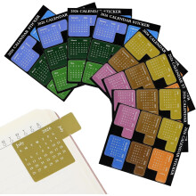 4 Sets Monatsplaner-Aufkleber, selbstklebende Terminkalender-Aufkleber