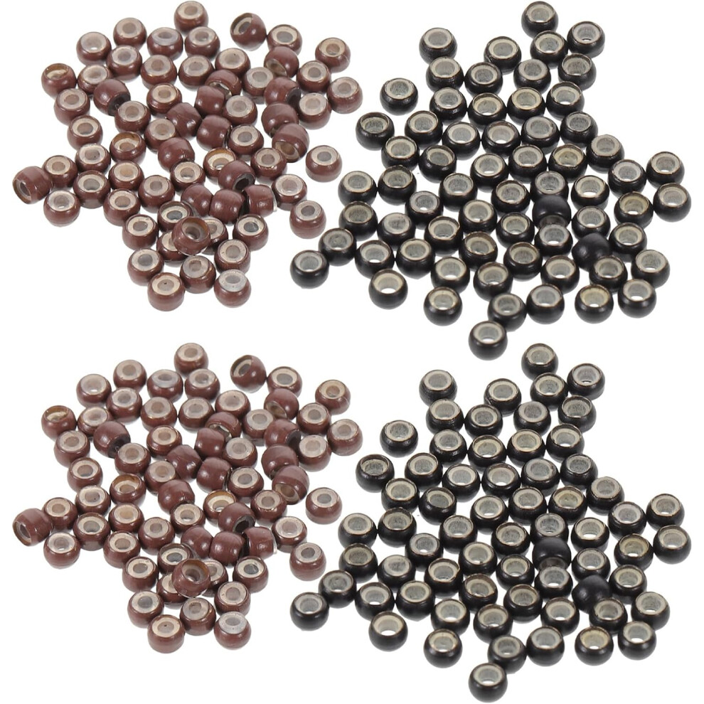 Hkhbjs Unisex 400Pcs Silicone Lined Nano Rings Hair Extension Beads 3Mm Nano Beads For Hair Extensions Diy Styling