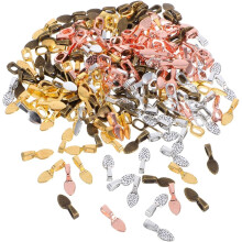 400-teiliges Set mit aufklebbaren Anhängerösen aus Legierung, kleine flache ovale und runde Verbindungsstücke für Halsketten und Ohrringe