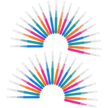 Ensemble de 40 brossettes interdentaires avec fil dentaire multicolore en acier inoxydable