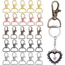 40 Stück Metallhaken-Schnallen-Drehkarabinerhaken für Schlüsselanhänger, DIY-Zubehör, Bastelbedarf, robuste Schnappverschlüsse