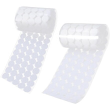 450 pár fehér, kerek, pontozott, tépőzáras ragasztószalag, 15 mm átmérőjű, öntapadós rögzítőelemek