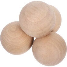 4 sfere di legno massello naturale non rifinite da 7,5 cm per lavori artigianali e pittura.
