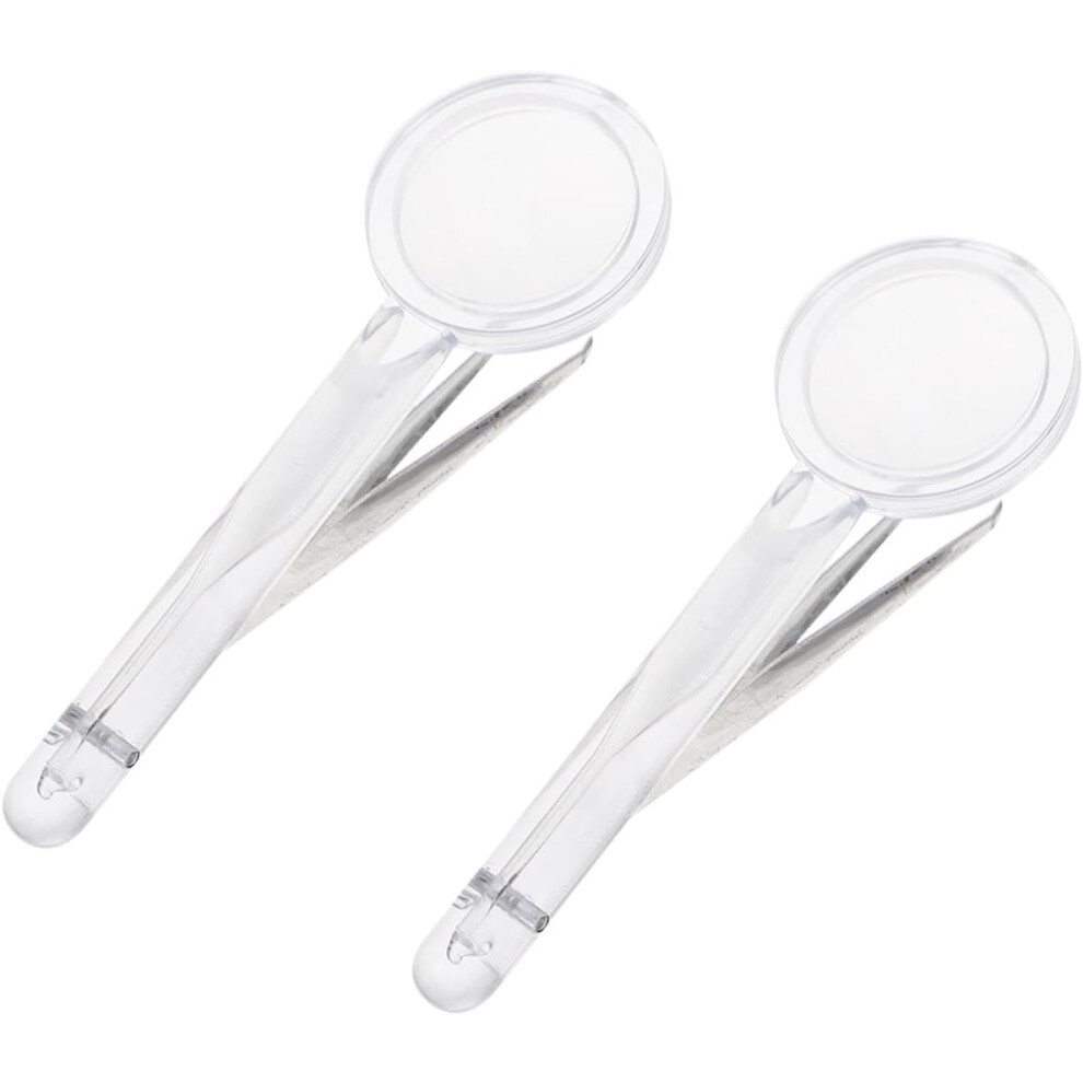 Hkhbjs 4Pcs Portable Glass Lens Magnifying Tweezers For Home Use Lightweight Glass Lens For Magnifying Tasks