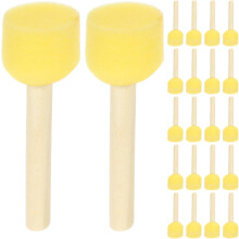 Set di 40 pennelli rotondi in spugna con manici in legno, spugne in schiuma di piccole dimensioni con diametro di 1,5 cm.