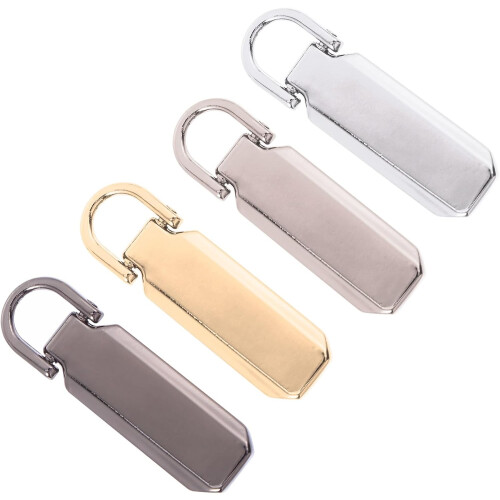 4pcs Zipper Replacement Removable Metal Pullers Sturdy Design Bag Repair Tools