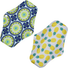 4 stuks herbruikbare, wasbare menstruatiepads voor vrouwen, gemaakt van bamboe en koolstofvezel, inclusief voedingsmat.