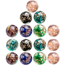 40pcs Luminous Glass Beads Round Beads for Jewelry Making DIY Luminous Glass Charms Loose Random Color