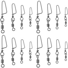 40pcs aço inoxidável pisca giratórios aneis de conexão rápida com Snap 2/0 #, 1/0 #, 2 #, 4 # tamanhos