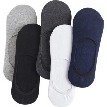 5 Paar Herren-Bootssocken, niedrig geschnitten, rutschfest, unsichtbar, mit Silikon-Grip für den Sommer, Farbe zufällig