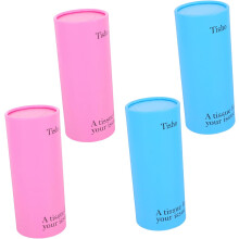 Auto-Taschentuchspender, zylinderförmig, 4er-Set, runde Papiertaschentuchbox für die Autoreise, in Rosa und Blau