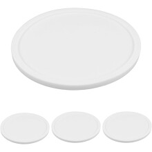 4er-Pack runde Silikon-Getränkeuntersetzer, dickwandig, wärmeisolierend, robust, rutschfest, weiß, schlicht und stilvoll