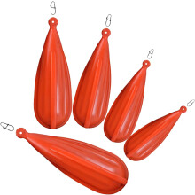 5 ks oranžových PVC rybárskych cvičných zátok, sada 7-20 gramov, prenosné nahadzovacie nástrahy