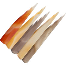 Ensemble de 5 outils de polissage en agate pour bagues et bracelets en métal - Fournitures pour loisirs créatifs - Pierre d'agate naturelle