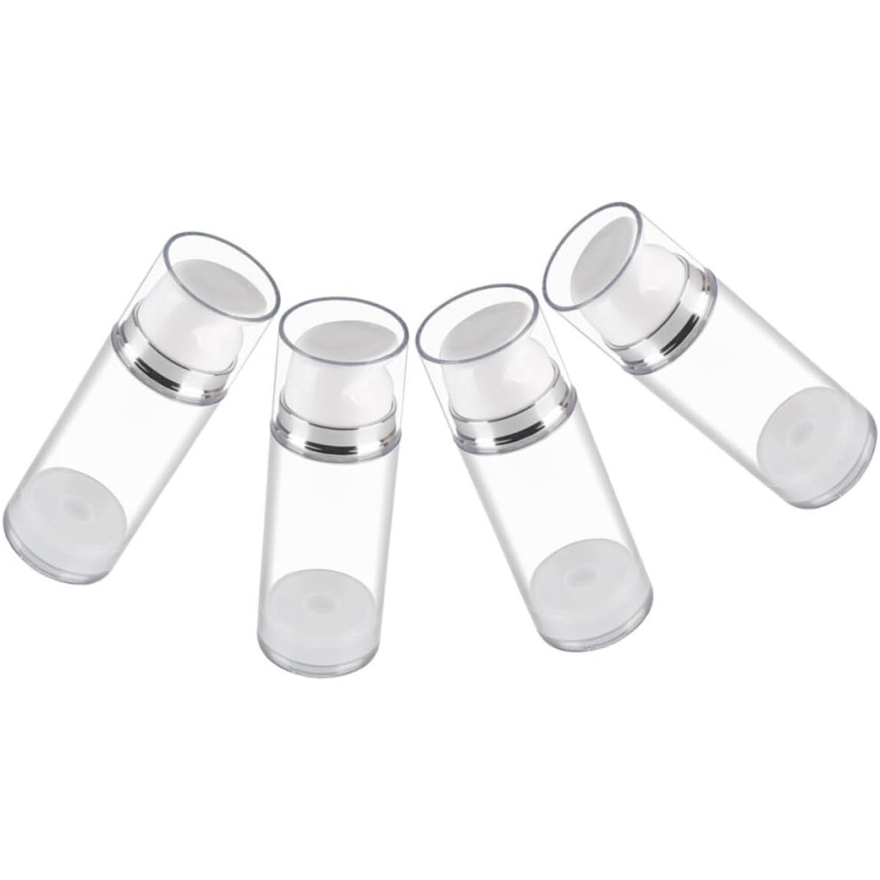 Hkhbjs 4Pcs Empty Lotion Bottles Airless Pump Dispenser Refillable Lotion Travel Containers For Cosmetic Refills