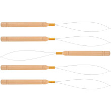 Ensemble de 5 manches en bois pour perles, outils de broderie et de perlage, enfile-perles et fabrication de bijoux