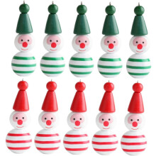 40pcs Christmas Wooden Snowman Beads Set for DIY Pendant Making, Round Wood Spacer Charms Tassel