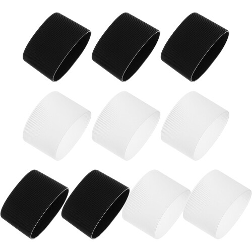 10 fundas de silicona para vasos con elegantes rayas horizontales.