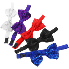 5 stijlvolle strikjes met pailletten voor de hals, perfect als decoratie voor feestjes, voor mannen en vrouwen, en als verkleedaccessoire.