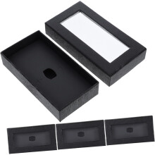 4 elegante Fliegen-Verpackungsboxen für Herrenkrawatten, schwarze Fensterboxen, ideal als Gebäckschachteln, Gastgeschenke oder Keksdosen