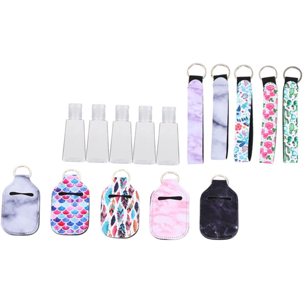 Photos - Cosmetic Bag HKHBJS 5pcs Hand Bottle Cover Keychain for Travel Bottle Empty Body Wash Assorted Style 