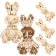 Lot de 5 boutons vintage en alliage en forme de lapin, boutons délicats en 3D pour vêtements, accessoires et costumes à faire soi-même