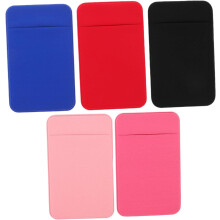 5pcs Adhesive Phone Card Holder Wallet Lightweight Credit Id Card Pocket Stickers