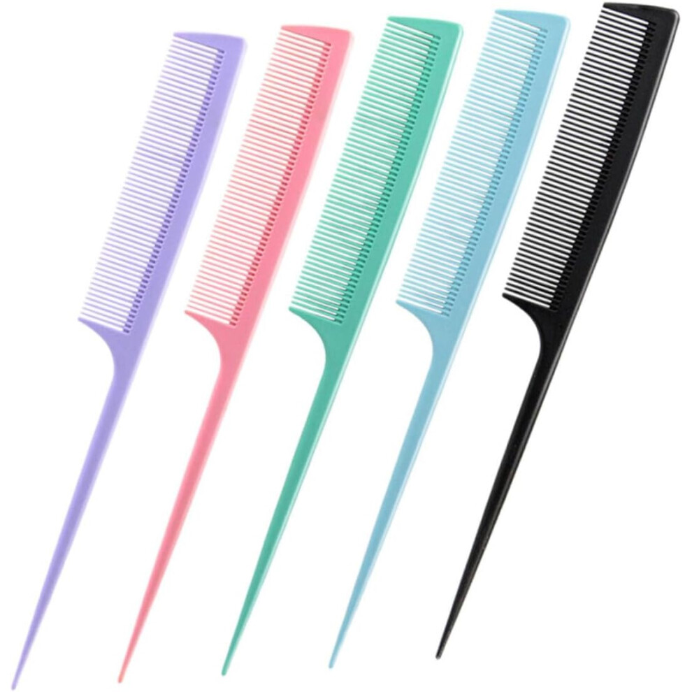 Hkhbjs Unisex 5Pcs Pintail Comb And Detangling Hair Styling Comb Set Fine Tooth Tail Pick