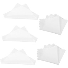 5 stuks witte, pure katoenen zakdoekjes, zachte vierkantjes voor tie-dye naaiprojecten en andere doe-het-zelfprojecten.