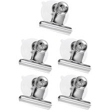 5 Stück Küchen-Saugnapfclips aus Edelstahl mit PVC-Beschichtung, leicht anzubringen und zu entfernen