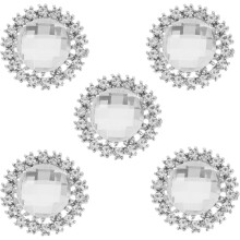 5 botones de aleación de zinc con forma de flor de cristal, redondos, de 2,25 cm, resistentes al desgaste, decorativos, para ropa, para manualidades.