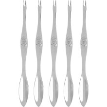 5-teiliges Krabben-Essgeschirr-Set: Krabbenschälgabel aus Edelstahl ohne Grate, griffig und ideal für Meeresfrüchte.