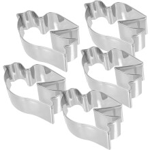 Lot de 5 emporte-pièces en forme de pigeon, en acier inoxydable.