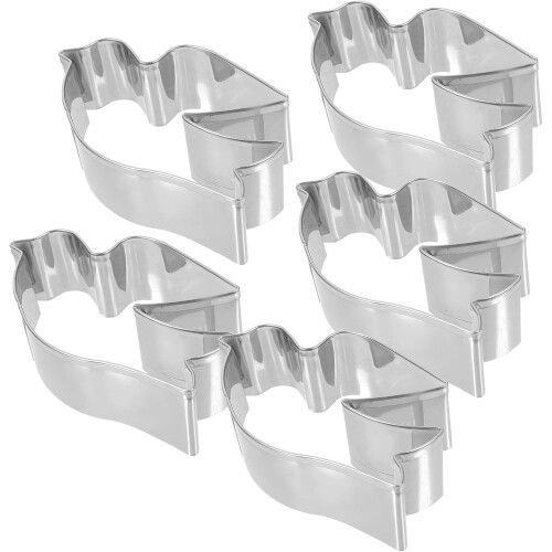 5-teiliges Ausstechförmchen-Set in Taubenform aus Edelstahl