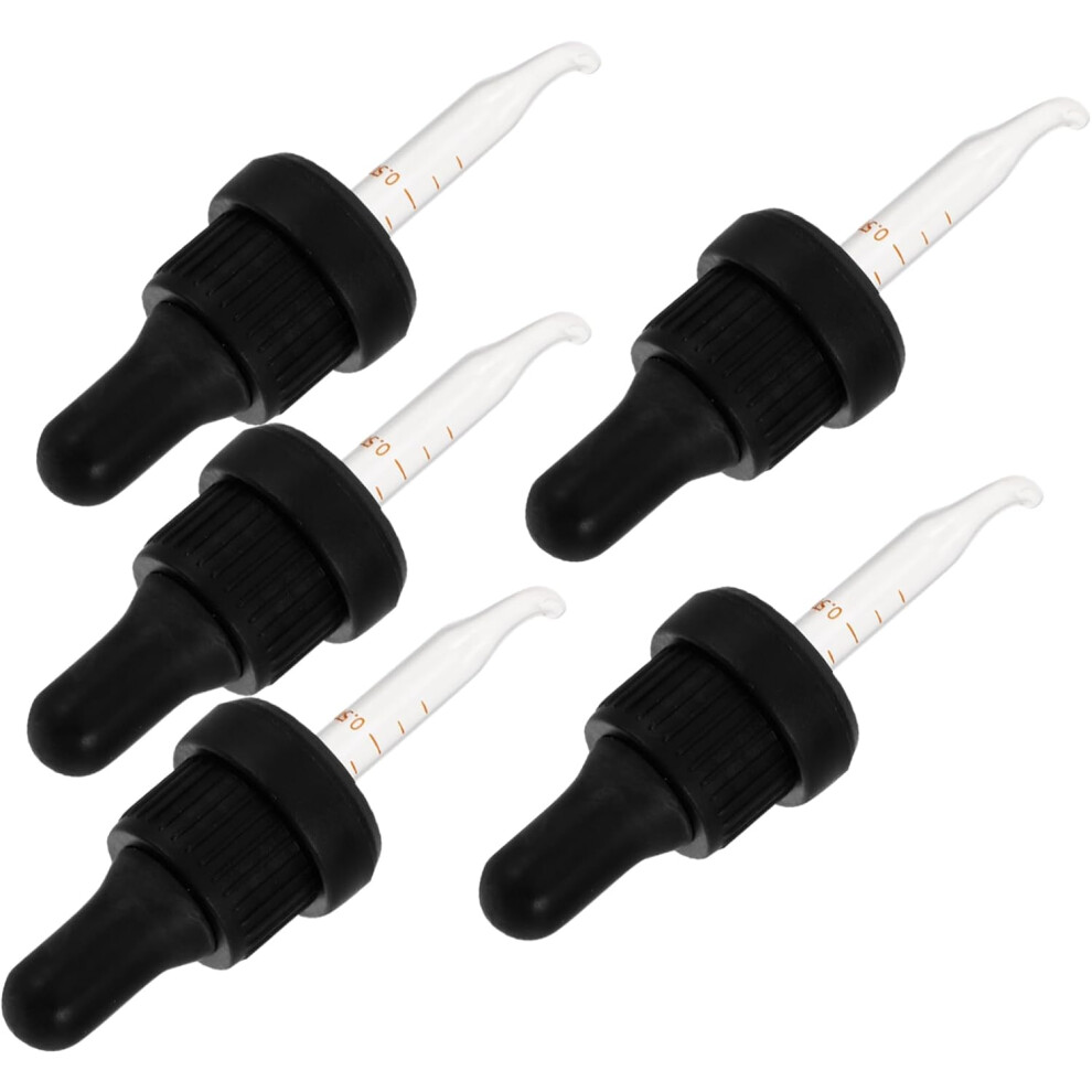 Hkhbjs Essential Oil Dropper Caps Set 5Pcs 15Ml Graduated Tips Leak-Proof Dropper Pipette Tops