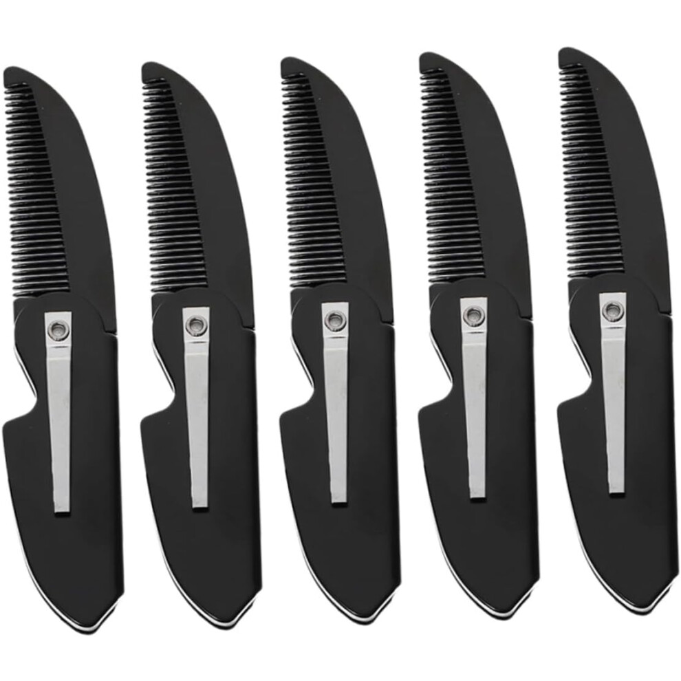 Hkhbjs 5Pcs Folding Beard Comb Portable Travel Comb For Men Mustache Hair Grooming Styling Tool