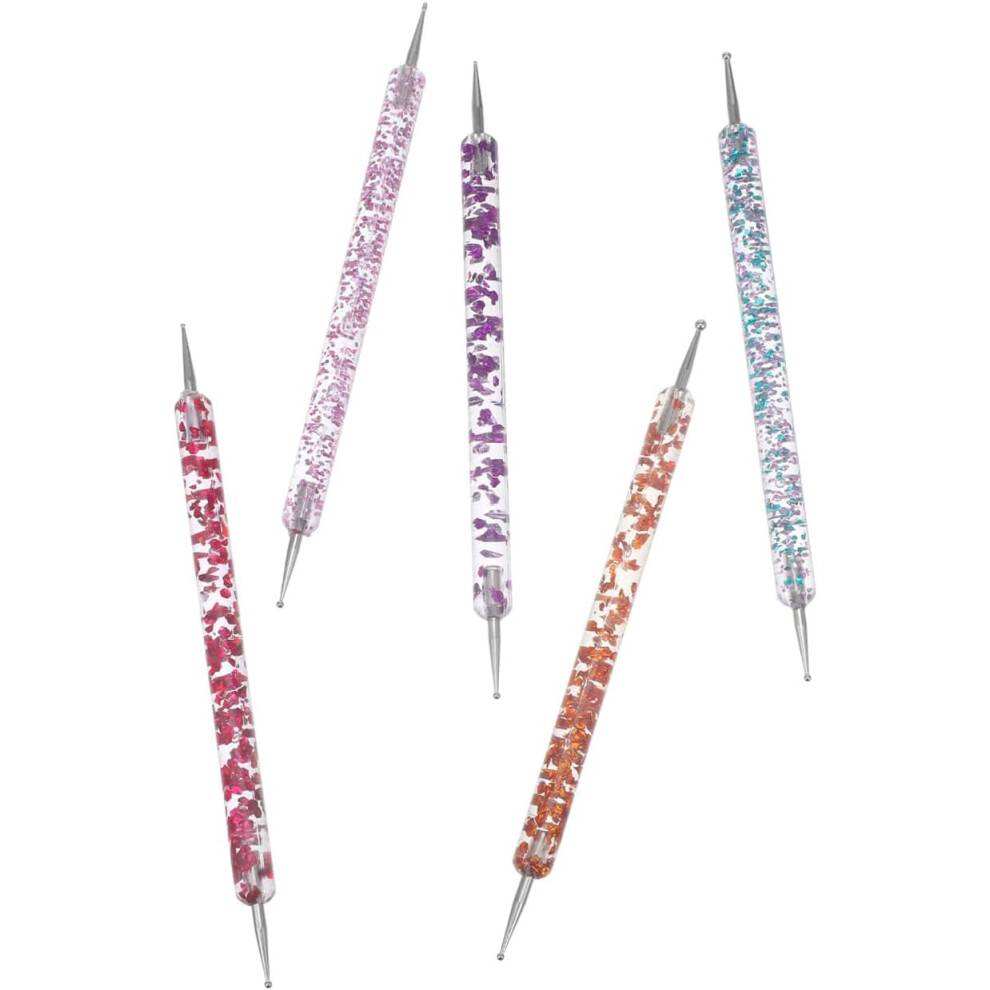 Hkhbjs 5Pcs Nail Art Pen Kit Set Rhinestones Brushes Tips Dotting Pen For Diy Professional Use