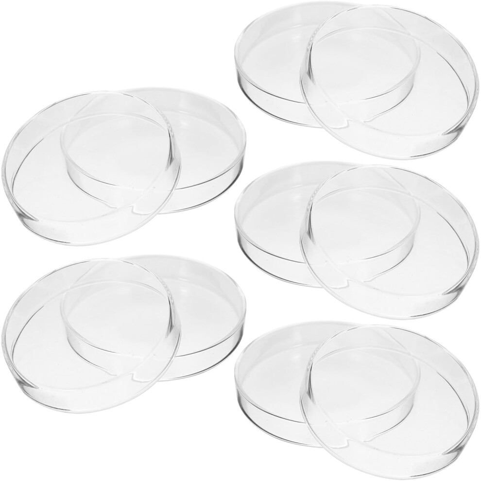5Pcs 90Mm Glass Petri Dishes For Science Culture With Lids Round Agar Plates 5455468301056