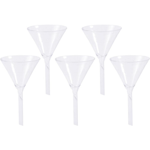 5 st triangulära trattar i glas, solid triangel, lätt och miljövänlig