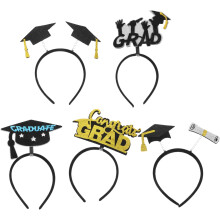 5Pcs Adorable Graduation Headbands Comfortable Caps Hair Hoop for Costume Party Decorations