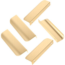 Verdeckte Schrankgriffe, 5 Stück, 120 mm, Schubladengriffe aus gebürsteter goldfarbener Aluminiumlegierung