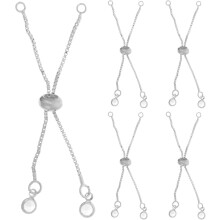 5 Stück verstellbare Armband-Schiebeketten mit Kugelenden für Damen, DIY-Schmuckherstellung, Verlängerungen, kompatibel