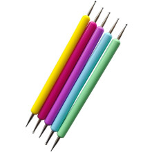 5-teiliges Set mit Punktierwerkzeugen und Modellierstiften für Nagelkunst-Maniküre, Kugelspitzen-Prägestifte