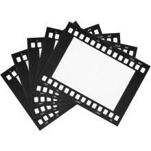 5er-Set Retro-Filmstreifen-Bilderrahmen, 15 cm (6 Zoll), schwarzes Papier, Vintage-Stil