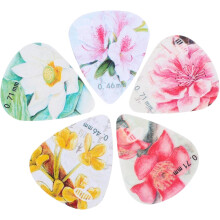 Médiators pour guitare acoustique (lot de 5) - Motif floral pour un jeu confortable - Conviennent aux guitares folk et électriques