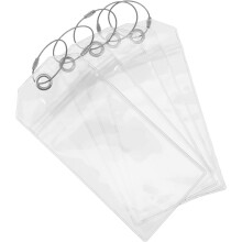PVC-Gepäckanhänger, Ausweishüllen 19 x 9 cm, wasserdicht, mit Schlaufen, 5 Stück, für Reisen, Kreuzfahrten und Bürobedarf