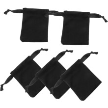 5pcs Velvet Jewelry Pouches Drawstring Closure Secure Dustproof Bag Pouch Storage