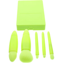 Ensemble de pinceaux de maquillage de voyage avec miroir et étui, mini pinceau applicateur portable pour fards à paupières et blush