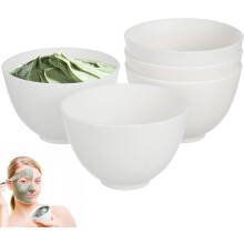 Silikon-Mischschüsseln für Gesichtsmasken, 5er-Set, mittelgroß, weiß, weich